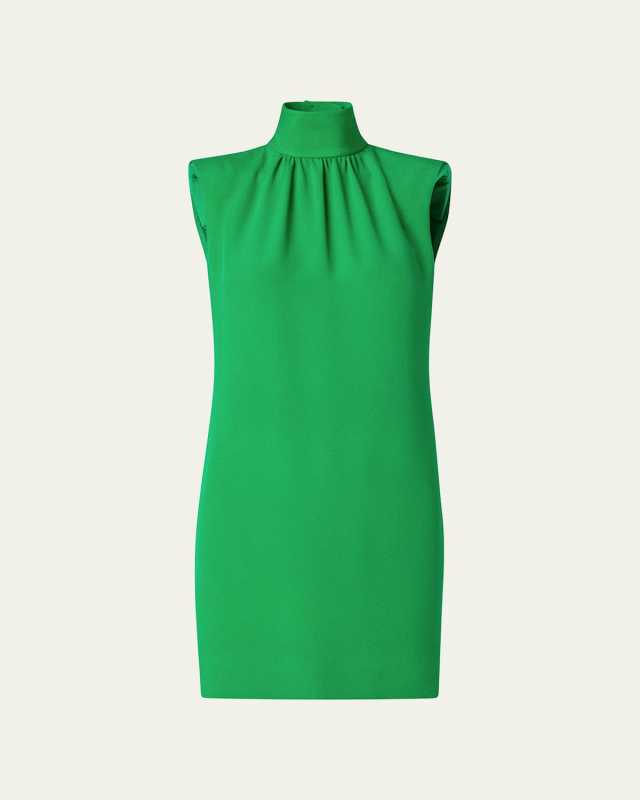 Dropped Shoulder Cape Silk Mini Dress